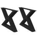 Pieds de table basse 2 pcs noir 60x(30-31,3) cm acier