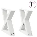 Pieds de table basse 2 pcs blanc 40x(30-31,3) cm acier