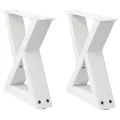Pieds de table basse 2 pcs blanc 40x(30-31,3) cm acier