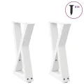 Pieds de table basse 2 pcs blanc 28x(42-43,3) cm acier
