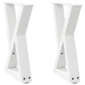 Pieds de table basse 2 pcs blanc 28x(42-43,3) cm acier