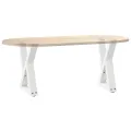 Pieds de table basse 2 pcs blanc 28x(42-43,3) cm acier