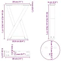 Pieds de table basse 2 pcs blanc 28x(42-43,3) cm acier