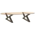 Pieds de table basse 2 pcs acier naturel 70x(30-31,3) cm acier