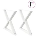 Pieds de table à manger 2 pcs blanc 90x(72-73,3) cm acier