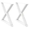 Pieds de table à manger 2 pcs blanc 90x(72-73,3) cm acier