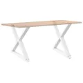 Pieds de table à manger 2 pcs blanc 90x(72-73,3) cm acier