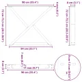 Pieds de table à manger 2 pcs blanc 90x(72-73,3) cm acier