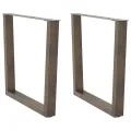 Pieds de table à manger forme de U 2 pcs 90x(72-73,3) cm acier