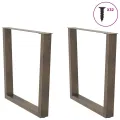 Pieds de table à manger forme de U 2 pcs 90x(72-73,3) cm acier