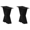 Pieds de table basse forme de X 2 pcs noir 40x(30-31) cm acier