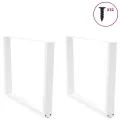 Pieds de table à manger forme de V 2 pcs blanc 100x(72-73,3) cm