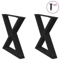 Pieds de table basse 2 pcs noir 50x(42-43,3) cm acier
