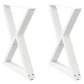 Pieds de table à manger 2pcs blanc 70x(72-73,3)cm acier
