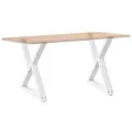 Pieds de table à manger 2pcs blanc 70x(72-73,3)cm acier