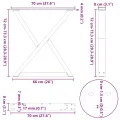 Pieds de table à manger 2pcs blanc 70x(72-73,3)cm acier