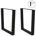 Pieds de table à manger forme de V 2 pcs noir 80x(72-73,3) cm