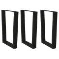 Pieds de table à manger forme de V 3 pcs noir 70x(72-73,3) cm
