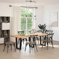 Pieds de table à manger forme de V 3 pcs noir 70x(72-73,3) cm