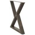 Pieds de table à manger 2pcs acier naturel 80x(72-73,3)cm acier