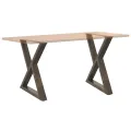 Pieds de table à manger 2pcs acier naturel 80x(72-73,3)cm acier