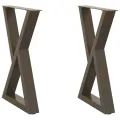 Pieds de table à manger 2 pcs acier naturel acier
