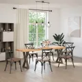 Pieds de table à manger 2 pcs acier naturel acier
