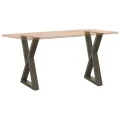 Pieds de table à manger 2 pcs acier naturel acier