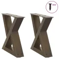 Pieds de table basse 2 pcs acier naturel 40x(30-31,3) cm acier