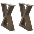 Pieds de table basse 2 pcs acier naturel 40x(30-31,3) cm acier