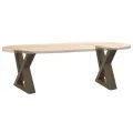 Pieds de table basse 2 pcs acier naturel 40x(30-31,3) cm acier