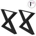 Pieds de table basse 2 pcs noir 70x(42-43,3) cm acier