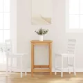 VidaXL Tabourets de bar 2 pcs blanc bois massif d'hévéa