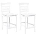 VidaXL Tabourets de bar 2 pcs blanc bois massif d'hévéa