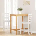 VidaXL Tabourets de bar 2 pcs blanc bois massif d'hévéa