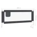 Barrière de sécurité de lit d'enfant Gris foncé 200x25 cm Tissu