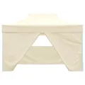 Tente pliable avec 4 parois latéraux 3 x 4,5 m Blanc crème
