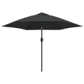 Parasol d'extérieur avec LED et mât en acier 300 cm Anthracite