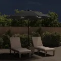 Parasol d'extérieur avec LED et mât en acier 300 cm Anthracite