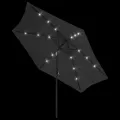Parasol d'extérieur avec LED et mât en acier 300 cm Anthracite