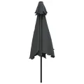 Parasol d'extérieur avec LED et mât en acier 300 cm Anthracite