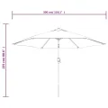 Parasol d'extérieur avec LED et mât en acier 300 cm Anthracite