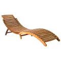 Chaise longue Bois d'acacia solide Marron