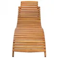 Chaise longue Bois d'acacia solide Marron