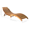 Chaise longue Bois d'acacia solide Marron