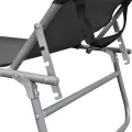 Chaise longue pliable avec auvent Gris Aluminium