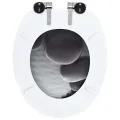 lot de 2 Sièges WC MDF couvercle à fermeture en douceur Pierres