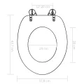 lot de 2 Sièges WC MDF couvercle à fermeture en douceur Pierres