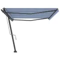 Auvent automatique sur pied 500x300 cm Bleu/Blanc