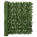 Écran de balcon avec feuilles vert foncé 500x100 cm